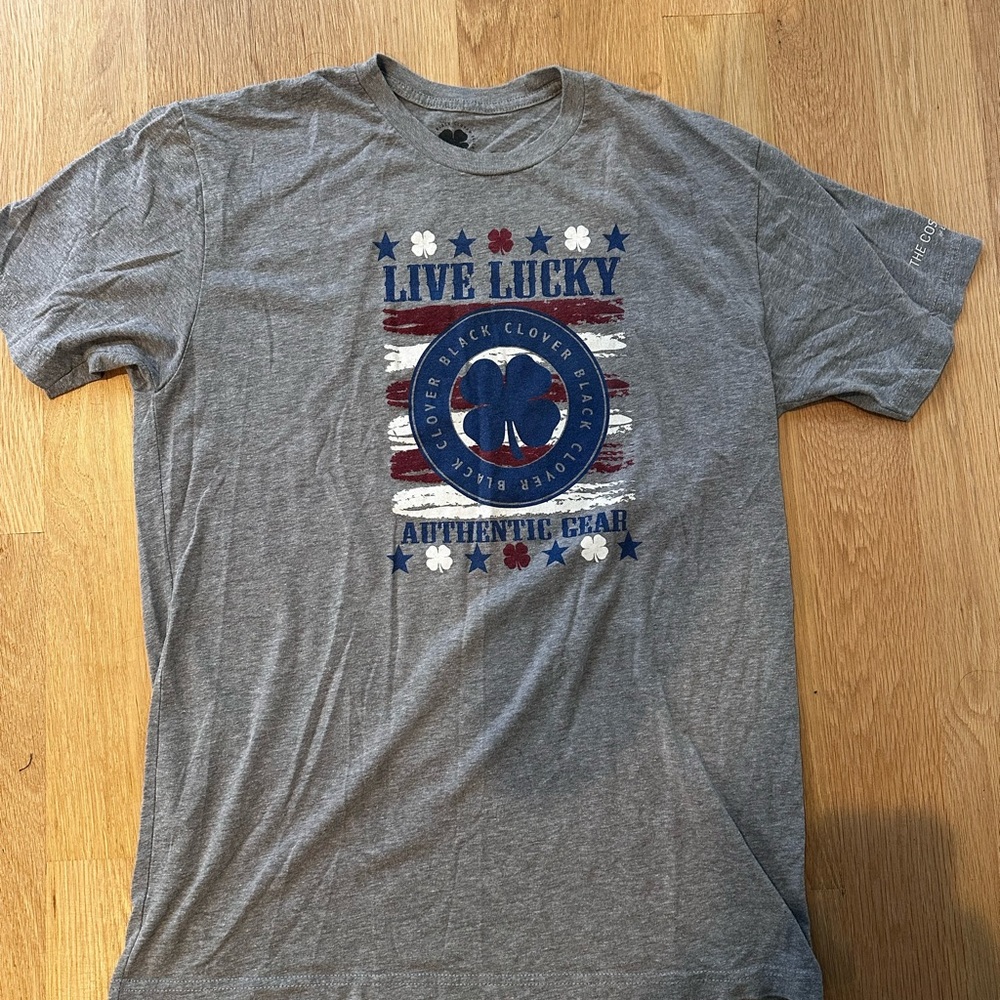 Live Lucky Gray Graphic Tee